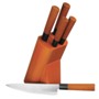 Wooden block with 5 very sharp knifes "japanese style" Wooden block with 5 very sharp knifes "japanese style"