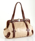 Jekyll & Hide Cow Leather Handbag 9063 - Light Apricot with Red