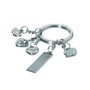Charm - metal key chain with different smiling hearts - metal