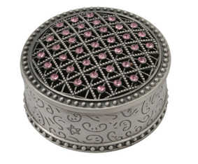 PINK TRINKET BOX  ROUND