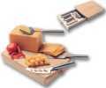 4PC SS CHEESE KNIFE SET W/WOODEN BOARD