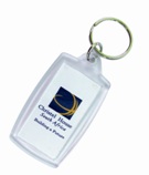 Plastic Rectangle Keyring - Min Order 100 units