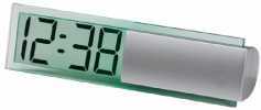 CLEAR LCD DESK CLOCK - GLASS