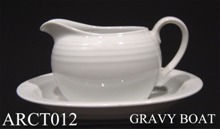 91541 Arctic White Gravy Boat & Saucer - Min Orders Apply