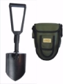 Folding Shovel With Green Nylon Case