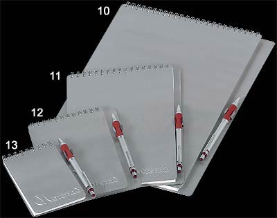 Extended Wire Notebook -A6, with penclip, 50 pgs plain paper