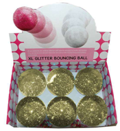 XL Glitter Bouncing Balls - Sliver - Min Order: 6 XL Glitter Bouncing Balls - Sliver - Min Order: 6