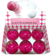 XL Glitter Bouncing Balls - Pink - Min Order: 6 XL Glitter Bouncing Balls - Pink - Min Order: 6