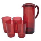Arctic Pitcher With 4 Mugs - Red