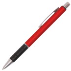 Satin Aluminium Ballpoint Pen - Red