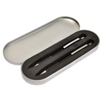 Satin Aluminium Penset - Black