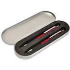 Satin Aluminium Penset - Red