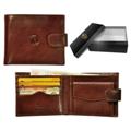 Genuine Leather Tab Wallet - Available in Black or Brown