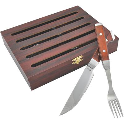 Assagai Classic 8 Piece Steak Knife And Fork Set - In Wooden Sl