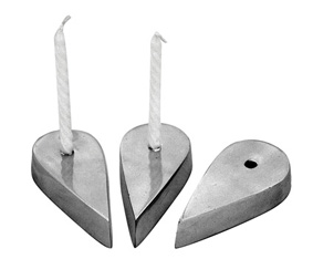 ALUMINIUM  TEAR DROP  CANDLE HOLDER 1PC