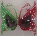 Crazy Glasses - Diamond butterfly - red/gr