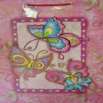 Gift Bag - Glitter - Pink Butterflies - SMall
