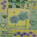 Gift bag - glitter - Flower+bee - large