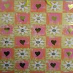 Gift Bag - hot stamp - hearts & Flowers - jumbo