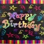 Gift Bag  - Laser - H'Birthday blk - small