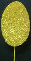 Easter Egg - gold glitter - 15cm - on stick