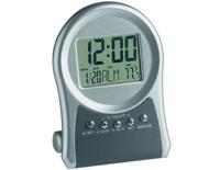 Round Multi Function Clock-Silver