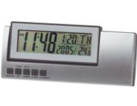 Rectangular Multi Function Clock-Silver