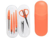 Manicure Set in Hard Case-Orange