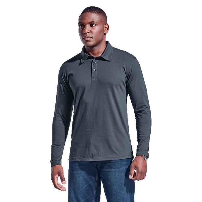 Barron Mens Caprice  Long Sleeve Golfer - Avail in: Black, Charc