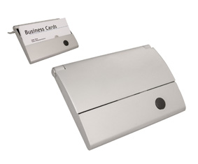 MATT SLV ROLL TOP BUSINESS CARD HOLDER