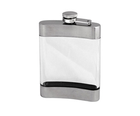 MSS+TRANSPARENT HIP FLASK W/CAPTION LID