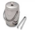 SILVER SS DBL WALL ICE BUCKET+TONGS