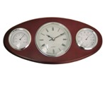 Dark Mahogany Wall Clock W/ Weather