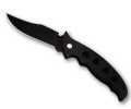 SS BLK FOLDING KNIFE W/BELT CLIP (20CM)