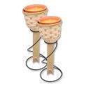 Citronella candle in bamboo spike + Table stand (set of 2) 20cm
