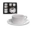 TUXEDO SET OF 6 PORCELAIN CUPS+SAUCERS