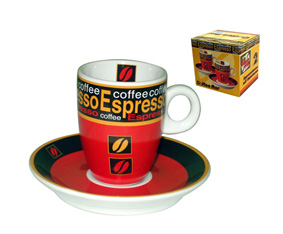 SET OF 2 COFFEE BAR EXPRESSO CUP AND SAUCER