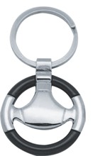 Black & Silver Keyring 'Steerling Wheel' In Presentation B