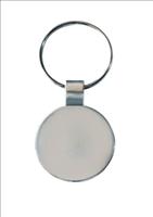 Sleek Silver Solid Round Metal Keyring Mirror Finish
