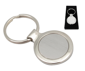 Two Tone slv keyring  disk