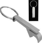 Matt Silver Bottle Opener Keyring In Presentation Box (9Cm