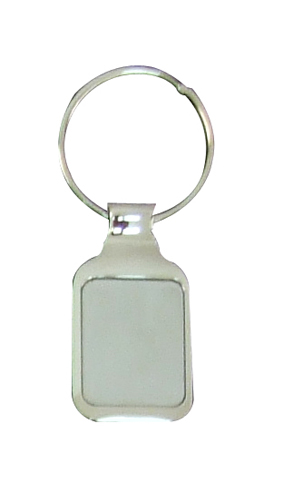 Silver Rectangular Keyring Slim In Presentation Box (10.5C