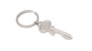 Silver keyring-key shape in presentation box