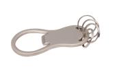 Matt silver bottle opener keyring-4 rings in presentatio