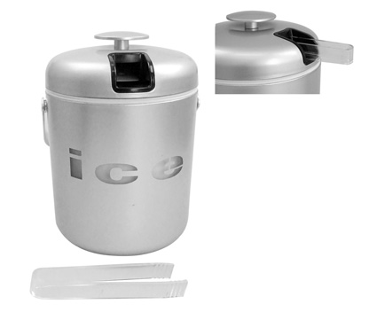 Slv Acrylic Dbl Wall Ice Bucket W/Gr