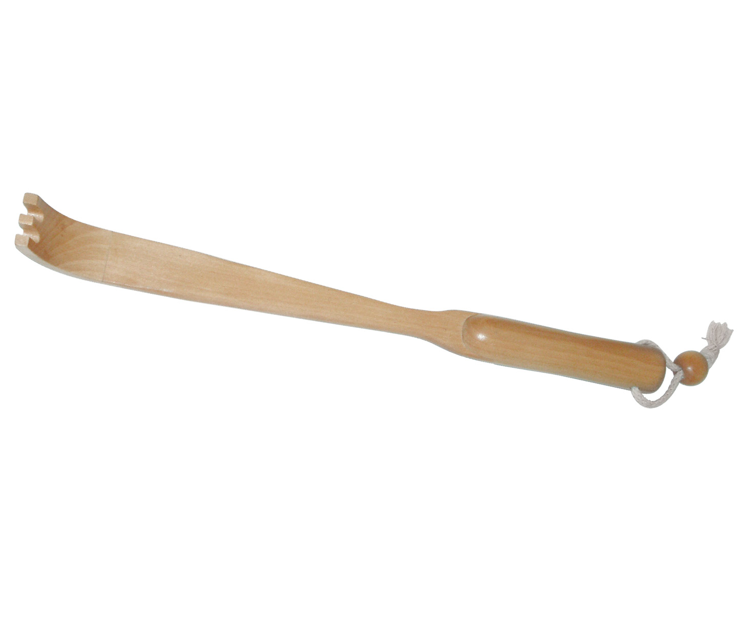 Natural wood back scratcher with rope (45cm)