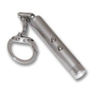 Silver Mini Led Torch & Laser Pointer Keyring In Box (5.5Cm)