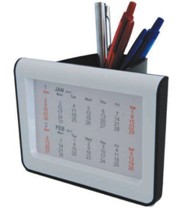 White & Black Calender/Photoframe W/ Pen Holder In White Box