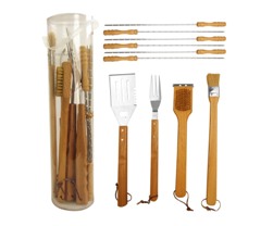 11Pc Braai Set In Clear Cylindrical