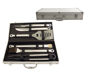 6 Pcs Braai Set In Aluminium Case